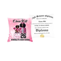 Pink Grad Pillow Diploma Template – Image 1