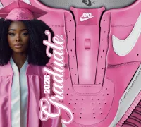 Pink Custom Sneaker Graduation Template – Image 1