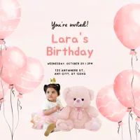 Pink Birthday Invitation Template – Image 1