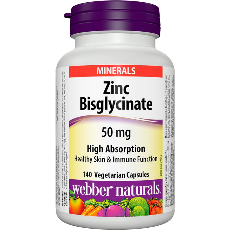 ЦИНК БИСГЛИЦИНАТ (С ВИСОКА АБСОРБЦИЯ) Zinc Bisglycinate High Absorption 50 mg Хранителна добавка, 140 V капсули – Image 1