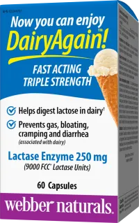 ЛАКТАЗА ЕНЗИМ 250 mg Lactase Enzyme Хранителна добавка, 60 капсули – Image 2