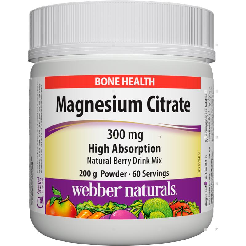 МАГНЕЗИЙ (ЦИТРАТ) High Absorption 300 mg Magnesium Citrate Хранителна добавка, 200 g прах, с вкус на горски плодове – Image 1