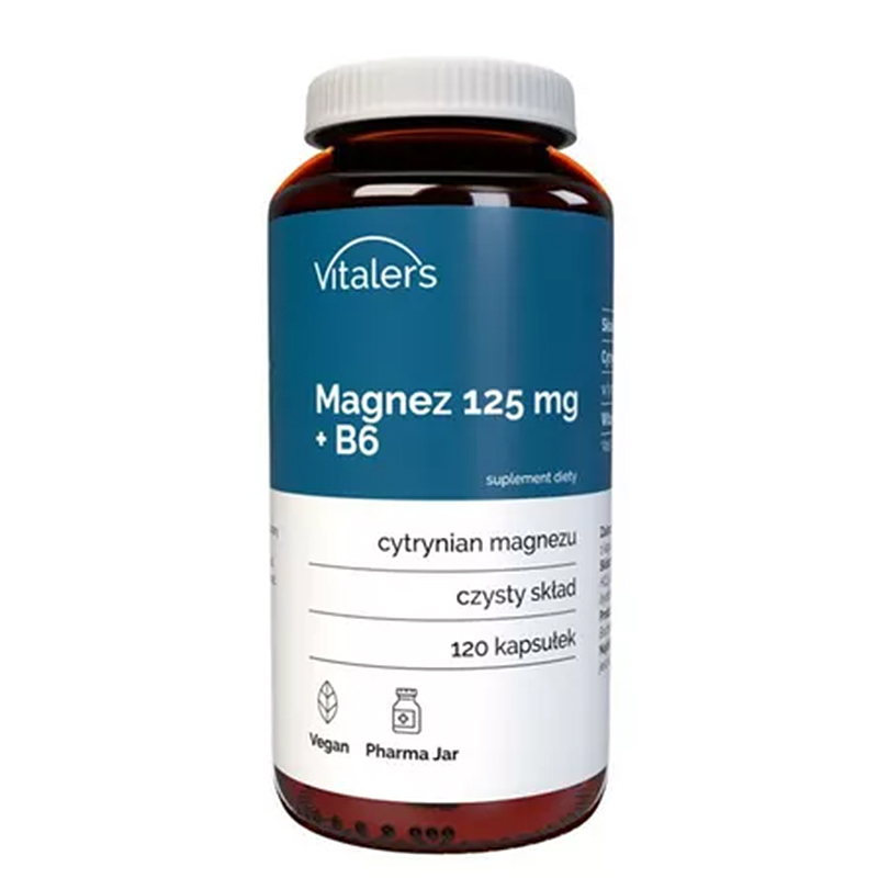 Магнезий (цитрат) 125 mg + витамин B6 Хранителна добавка, 120 капсули – Image 1