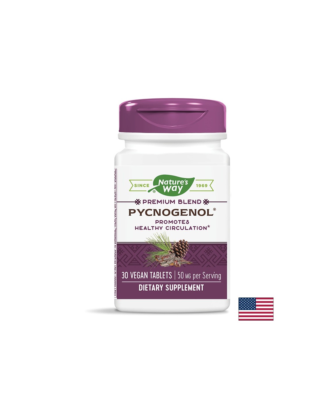 Премиум формула за добро кръвообращение Pycnogenol® (Пикногенол) 50 mg, 30 таблетки – Image 1