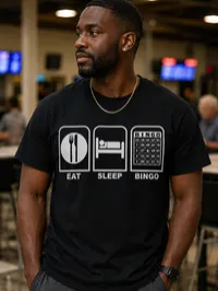 EAT SLEEP BINGO T-shirt – Image 1