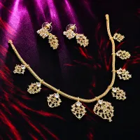 Golden Snowflake Charm Necklace Set – Image 4