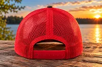 Waves Consultant Embroidered Trucker Hat – Red Mesh