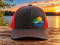 Waves Consultant Embroidered Trucker Hat – Red Mesh
