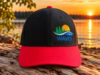 Waves Consultant Embroidered Baseball Cap – OTTO – Black/Red