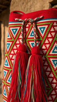 Mochila Wayuu Coral del Desierto – Image 5