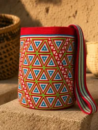 Mochila Wayuu Coral del Desierto – Image 4