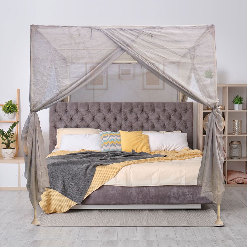 EMF 5G Protection BlocSilver® Four Poster Bed Canopy With Steel Frame (Clearance) – Image 2