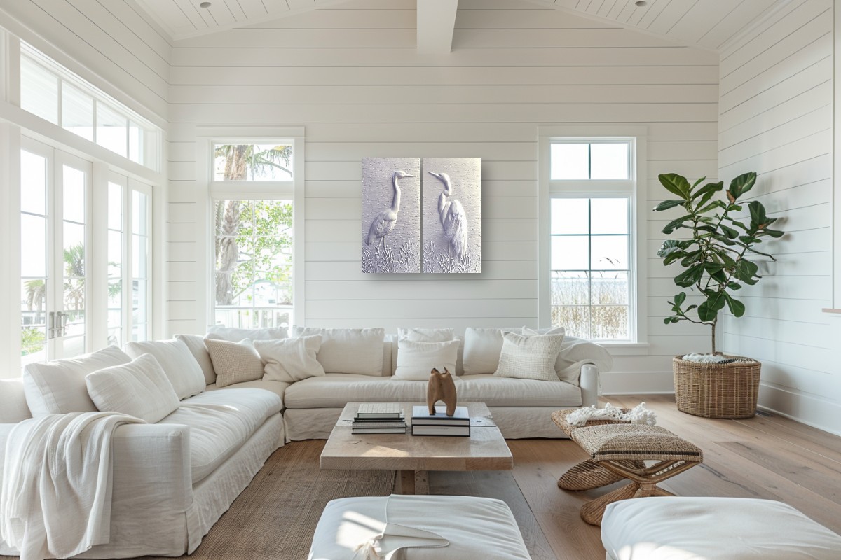 Wetland Grace: Feathered Great Egrets (36” x 36”) – Image 18