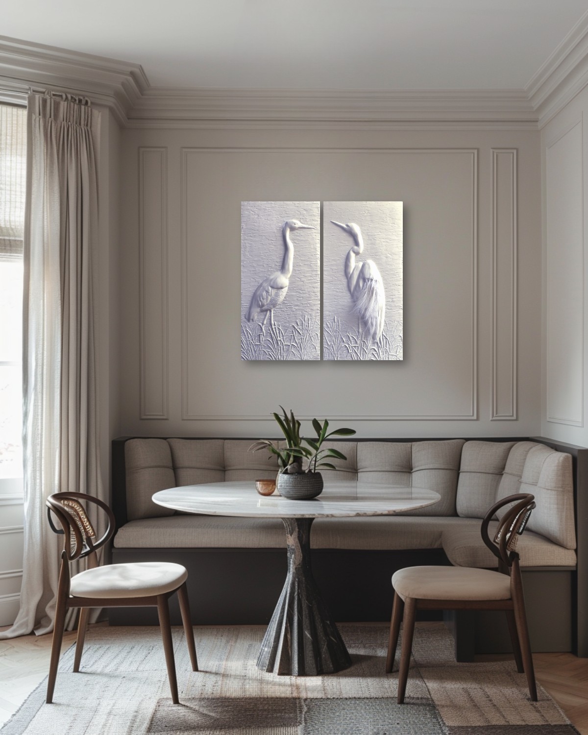 Wetland Grace: Feathered Great Egrets (36” x 36”) – Image 7