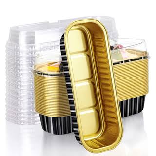 Black & Gold Foil Loaf Containers – Image 1