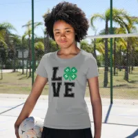 Black Love 4-H Clover T-Shirt – Small, Grey, Gildan 5000
