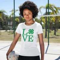 Green Love Clover 4-H – Small, White, Gildan 5000
