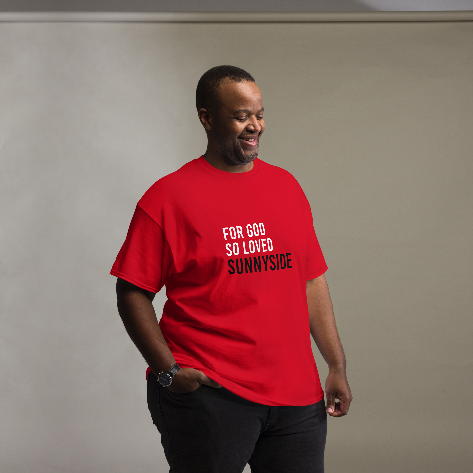 For God So Loved Sunnyside T-Shirt Red – Image 2