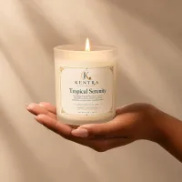 Tropical Serenity Scented Candle – Natural Coconut Wax – 8 oz – Image 2