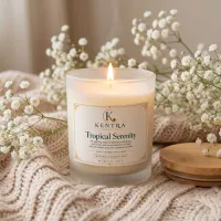 Tropical Serenity Scented Candle – Natural Coconut Wax – 8 oz – Image 1