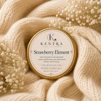 Strawberry Element Travel Tin Candle – Natural Coconut Wax – 2 oz – Image 1