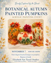 Botanical Autumn Painted Pumpkins – Image 1