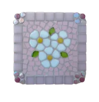 Floral trio on Pink with border – Image 1
