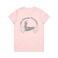 Womens Universal Tee — All Things Possible – Pink, M