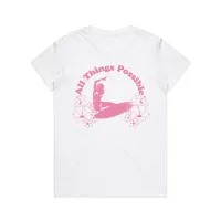 Womens Universal Tee — All Things Possible – White, XL