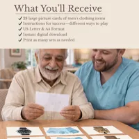 Men’s Clothing Picture Match – Printable Dementia Activity – Image 2