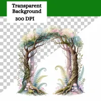 Enchanted Forest Frames  and Design Elements Bundle: 100 Watercolor PNG Borders, Wreaths, Decorative Graphics – Image 3