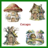 Enchanted Forest Clipart Mega Bundle - 376 Watercolor Cottages, Animals & Woodland Graphics – Image 2