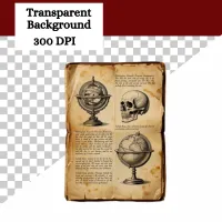 Dark Academia Antique Papers Bundle, Aged Documents Clipart Set, Gothic Journal Elements – Image 2