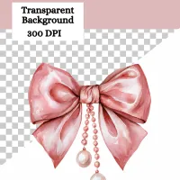 Watercolor Coquette Bow Clipart Bundle | Ribbon Clipart | Feminine Bows | Junk Journal Graphics | Commercial Use – Image 4