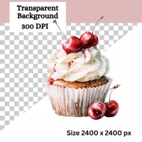 Watercolor Sweet Treats Clipart PNG Bundle | Dessert Clipart | Cakes & Pastries | Commercial Use Graphics – Image 3
