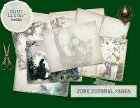 Whimsical Forest Fantasy pages digital Junk Journal Pack – 36 Printable papers – Image 4