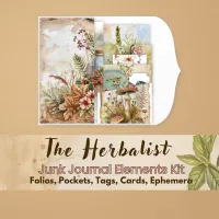 Herbalist Junk Journal Kit | Folios, Pockets, Tags, Ephemera & Cards | Printable Digital Download  – Image 1