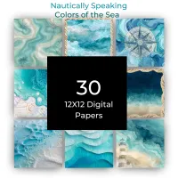Colors of the Sea Digital Paper Pack: 60 Ocean-Inspired Backgrounds in 12x12 and 8.5x11 – Image 6