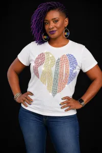 PRIDE Rhinestone Heart Tee – Image 1