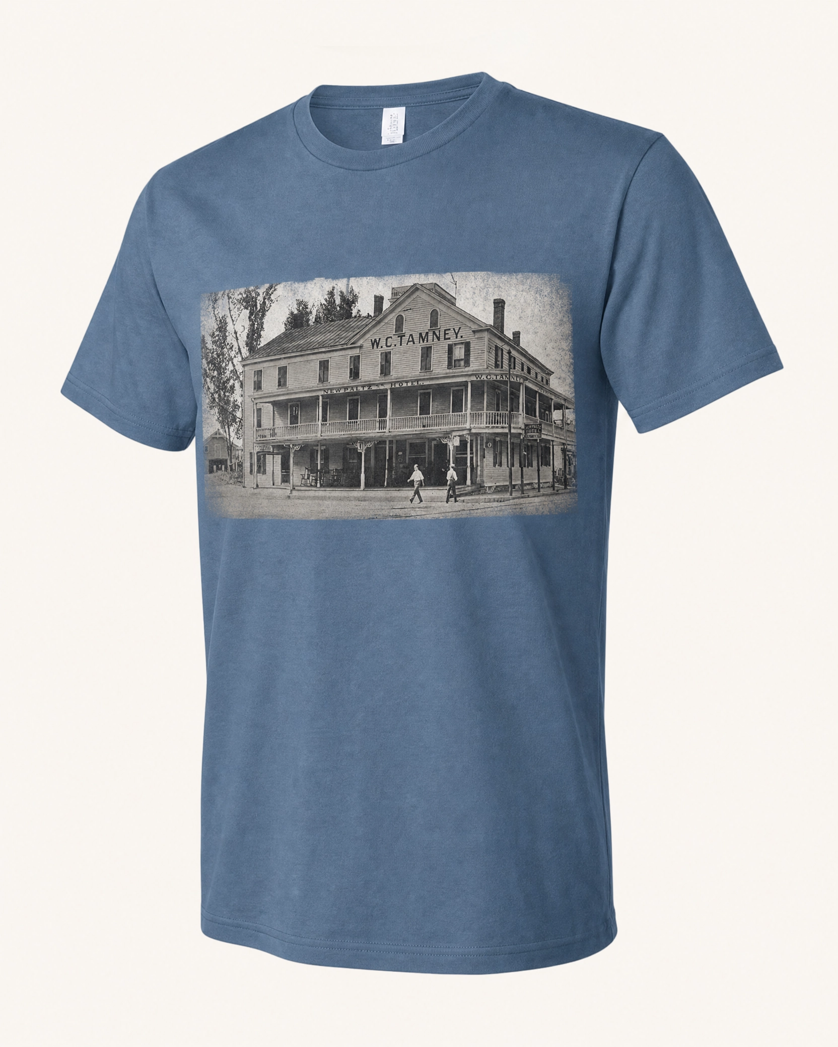 New Paltz Hotel Tee "W.C. Tamney" – S, Indigo Blue