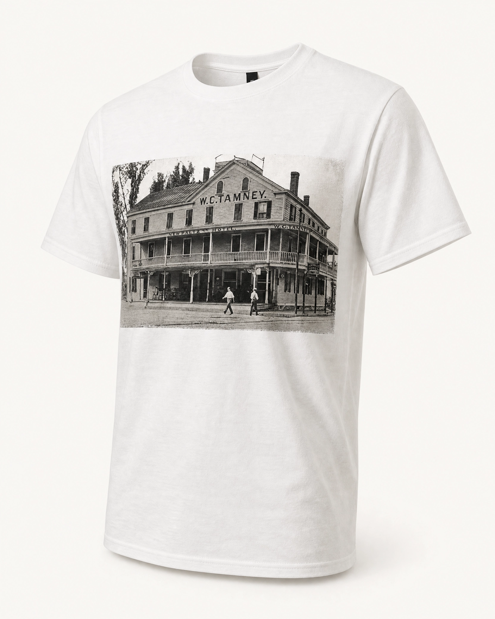New Paltz Hotel Tee "W.C. Tamney" – XL, White