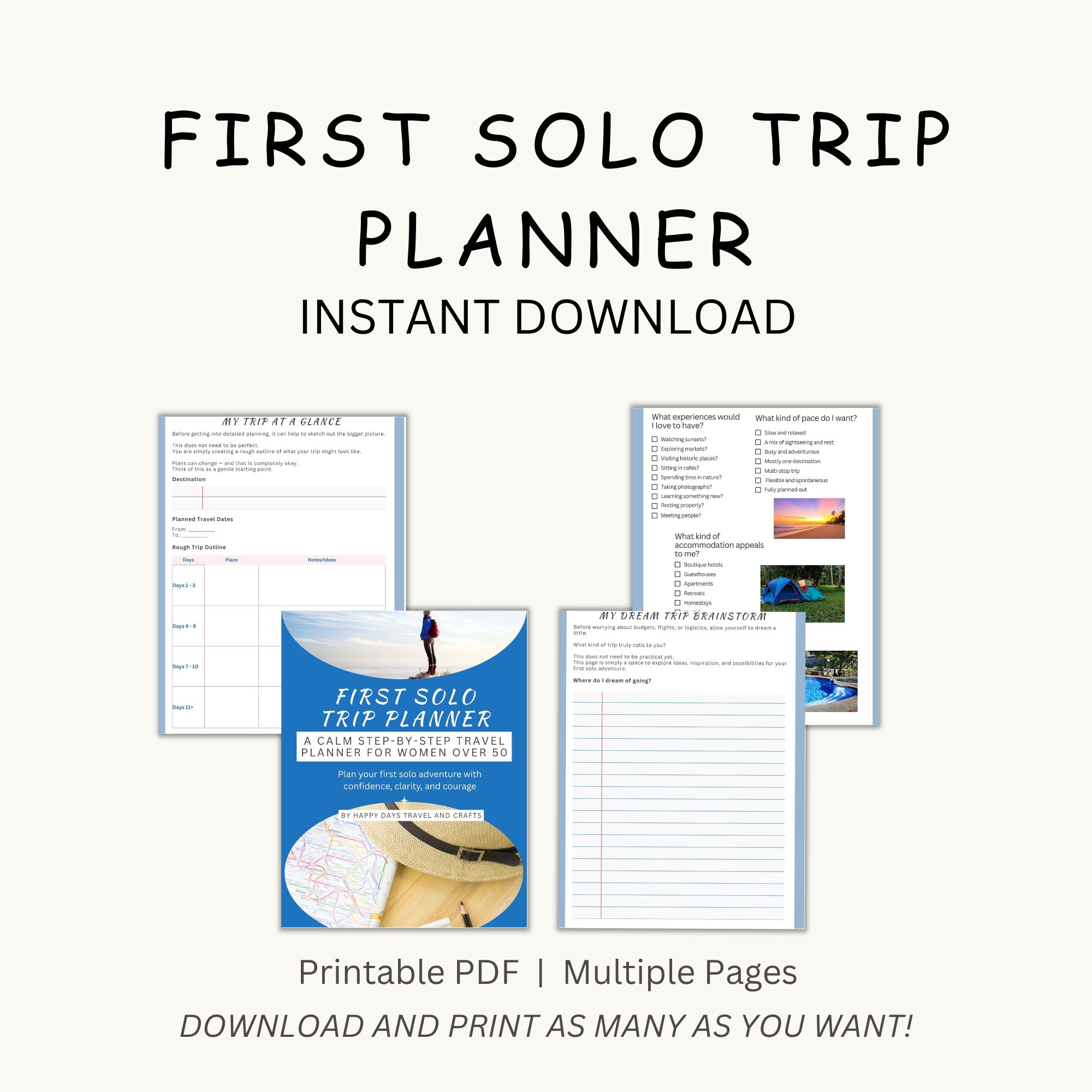 First Solo Trip Planner: A Calm Step-By-Step Travel Planner For Women Over 50 – Image 3
