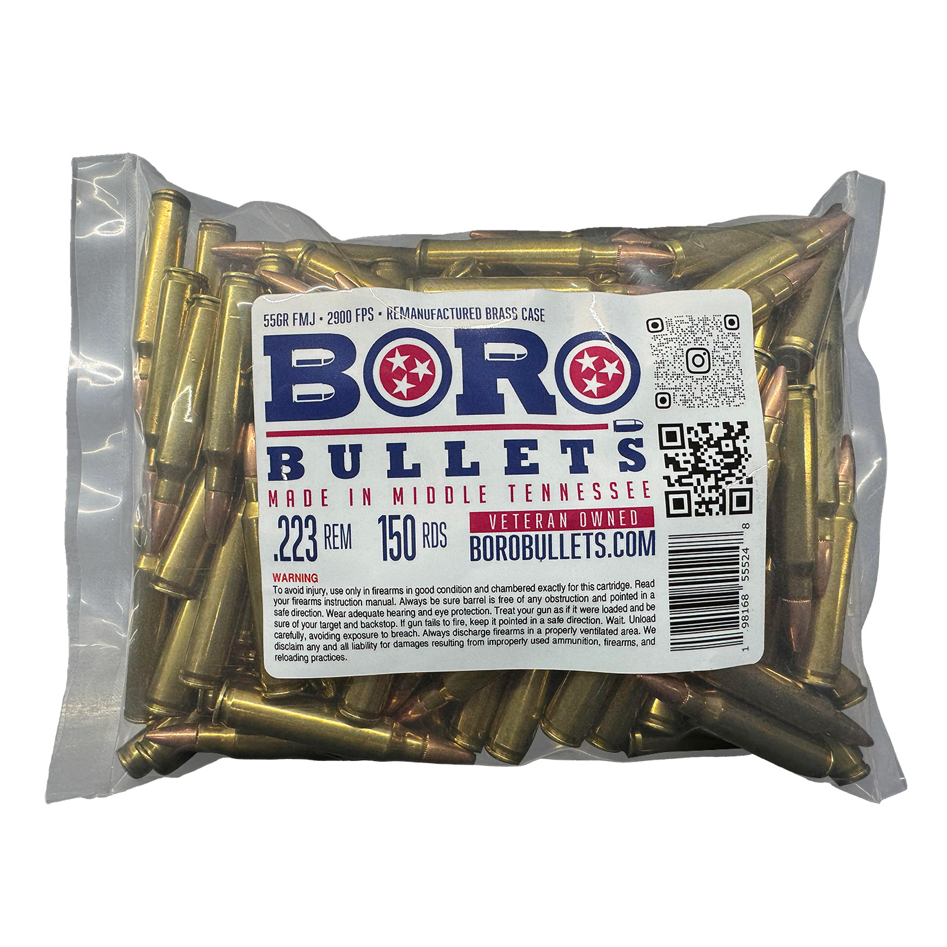 .223 Rifle 55 grain FMJ – 150 Rounds