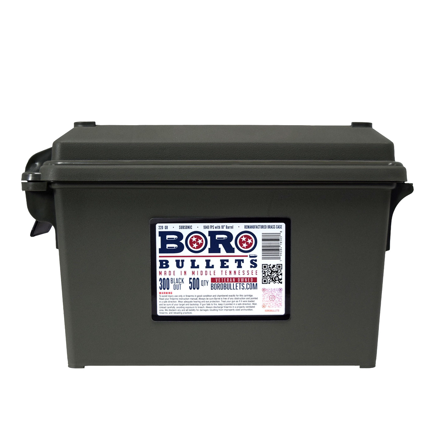 300 Blackout Rifle 220 grain FMJ SUBSONIC – 500 Rounds With Ammo Can