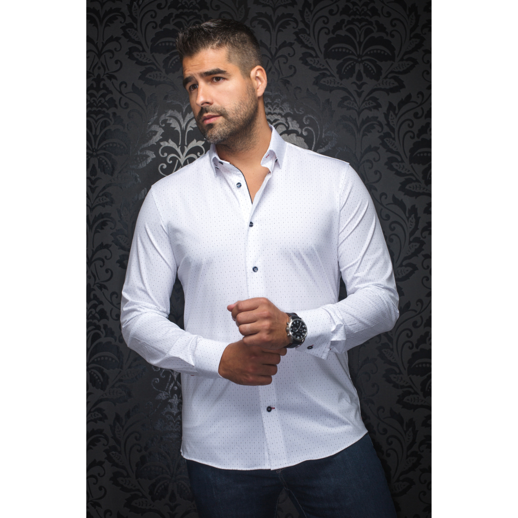 SHIRT | ALEXANDER-NDL — WHITE/BLUE – Image 1