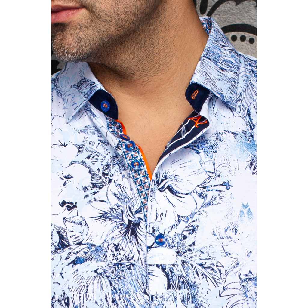 STRETCH SHORT-SLEEVED SHIRT | MADEIRA — LIGHT BLUE – Image 2