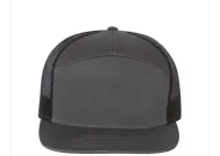 Richardson 168 Seven-Panel Trucker – Charcoal/Black – Image 1