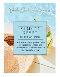 Summer Advocacy Reset Checklist for IEP & 504 Parents – Image 1