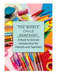 The Whole Child Snapshot: A Back-to-School Introduction for Parents and Teachers – Image 1