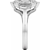 14K White Gold 3 3/4 CTW Lab-Grown Diamond Three-Stone Engagement Ring – Image 4